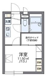 レオパレススアーブ 1Kの間取図画像