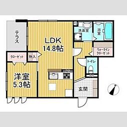 阪急伊丹線 伊丹駅 徒歩12分の賃貸アパート 1階1LDKの間取り