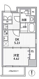 S-RESIDENCE住吉aquacht 1DKの間取図画像