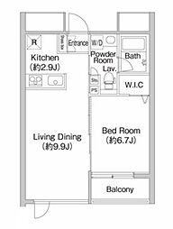プライムアーバン市谷仲之町 1LDKの間取図画像