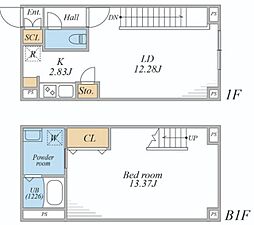 リーガランド文京千石 1LDKの間取図画像