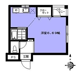 レギャン西大井 ワンルームの間取図画像