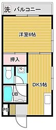 第3小倉コーポ 1DKの間取図画像