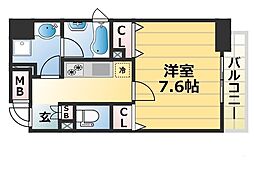 RESIDIA神戸元町 1Kの間取図画像