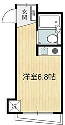 ラビアン西調布 2階ワンルームの間取り
