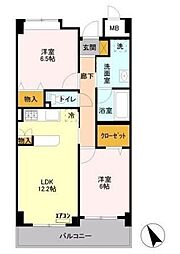 Kreizend 4階2LDKの間取り