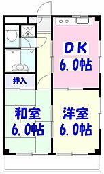 メゾンサンフェリーチェ 2DKの間取図画像