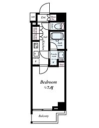ジェノヴィア板橋WESTグリーンヴェール 1Kの間取図画像