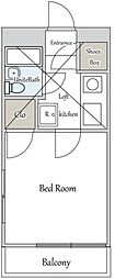 プラザ常盤台 1Kの間取図画像