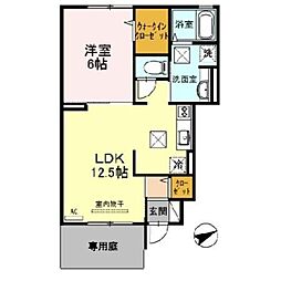 南海加太線 東松江駅 徒歩7分の賃貸アパート 1階1LDKの間取り