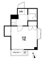 中和泉グリーンハイツ 3階1Kの間取り