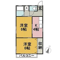 Y・S・コーポ 2Kの間取図画像