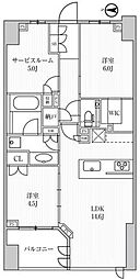 ディームス方南町 2SLDKの間取図画像