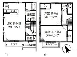ソレアード松江 2LDKの間取り