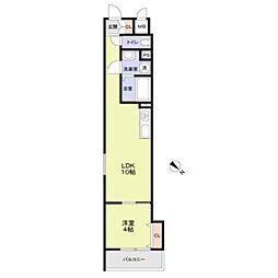 CASA CALMA南江口 1LDKの間取図画像