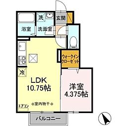 エルパラシオ鷺沼台 1階1LDKの間取り