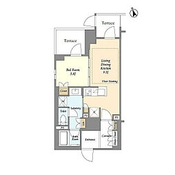ドレッセ青葉荏田北フロント 1LDKの間取図画像