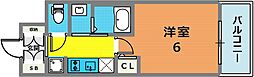 エステムコート神戸元町IIブリーズ 3階1Kの間取り