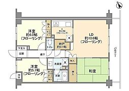 藤和ライブタウン新検見川 1階3LDKの間取り