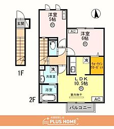 D-roomシルクマムA 2LDKの間取図画像