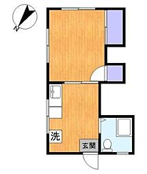 ハイツテラムラ 2階1Kの間取り
