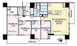 ブランズ本郷 10階4LDKの間取り