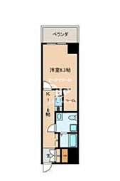 東京メトロ日比谷線 築地駅 徒歩4分の賃貸マンション 6階1Kの間取り
