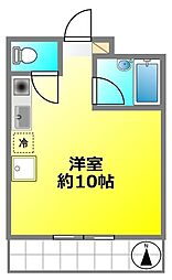 エクセレント小金井 1階ワンルームの間取り