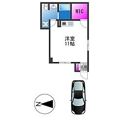 高井田本通アパート ワンルームの間取図画像