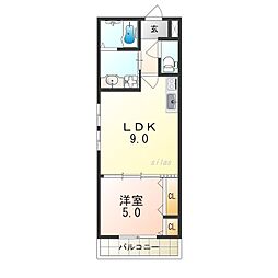 フジパレス寺田町2番館 1LDKの間取図画像