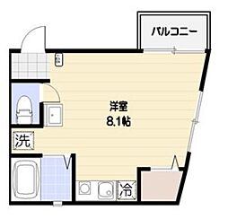 コルティーレ十条 1階ワンルームの間取り