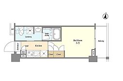 東急目黒線 西小山駅 徒歩9分の賃貸マンション 2階1Kの間取り