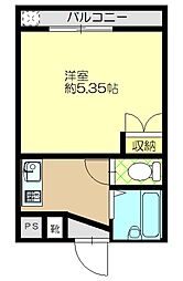 キャピタル5 1Kの間取図画像