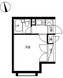 スカイコート戸田公園第4 1階ワンルームの間取り