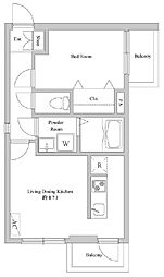 JR総武線 平井駅 徒歩5分の賃貸マンション 2階1LDKの間取り