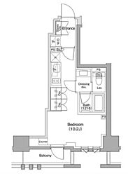 ザ・パークハビオ碑文谷 3階ワンルームの間取り