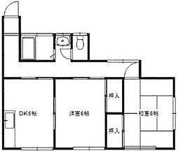 コーポ清山 2階2DKの間取り