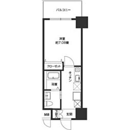 CASSIA豊中三国 1Kの間取図画像