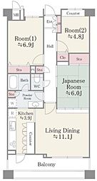 ガーデンアヴェニュー妙典 3LDKの間取図画像
