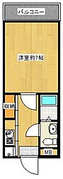 アルティ博多駅南 1Kの間取図画像