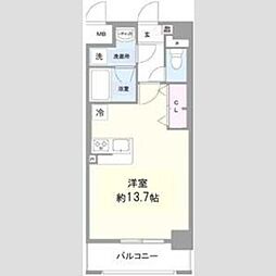 メゾンエクセラン 1階ワンルームの間取り