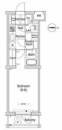 カーサスプレンディッド新中野 1Kの間取図画像