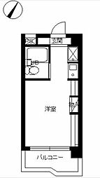 スカイコート明大前第2 7階ワンルームの間取り