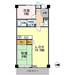リヴィエールレジョン 2LDKの間取図画像