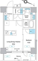 プレディアコート板橋 7階1LDKの間取り