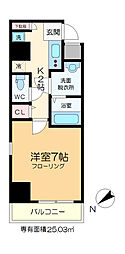 グランパーク東京EAST 1Kの間取図画像