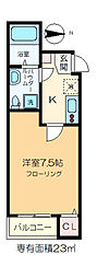 T-space 1Kの間取図画像