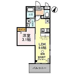 グレイスグリーンヒルズ 1LDKの間取図画像