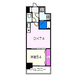 CITYCOURT大小路駅前 1DKの間取図画像