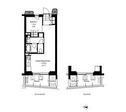 代々木参宮橋テラス 4階1LDKの間取り